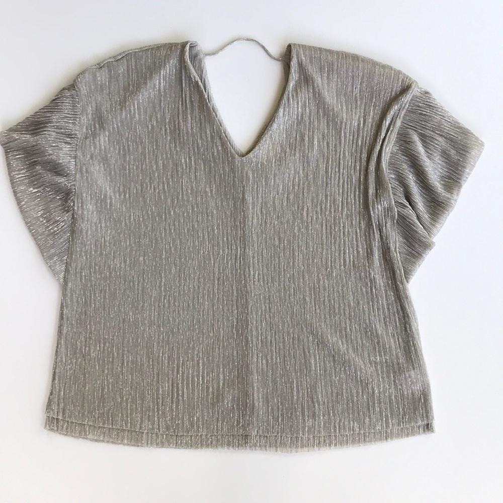 Anthropologie Vanessa Virginia Silver Blouse